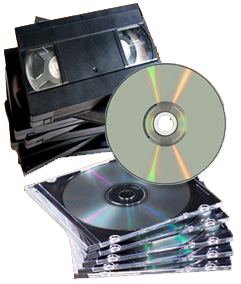 Transfer videos, film, and tapes to DVD