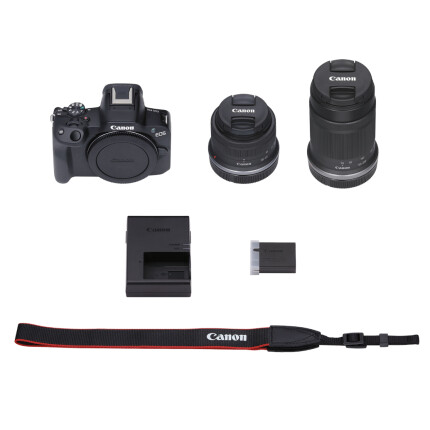 Canon EOS R50 Camera w/18-45mm f/4.5-6.3, 55-210mm f/5-7.1 Lens,  Accessories Kit 5811C022 AK