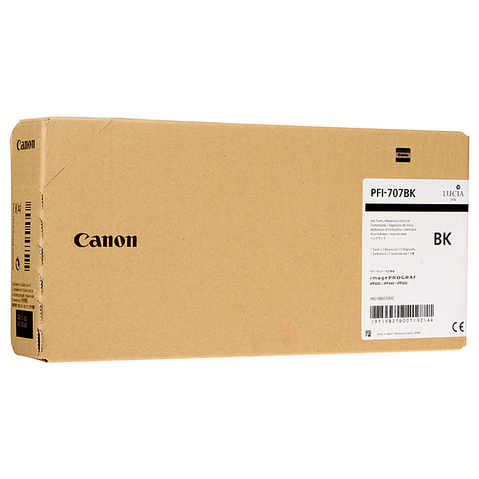 Canon PFI-707BK LUCIA Black Ink Cartridge (700 ml) | Printing