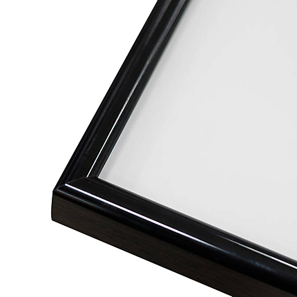 30x40 Custom Black Metal Frame, White Mat with Plexiglass