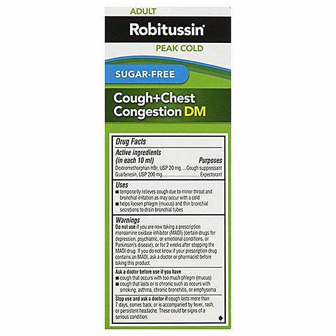 Robitussin Sugar-Free DM Cough and Congestion 4oz | Unique Direct ...