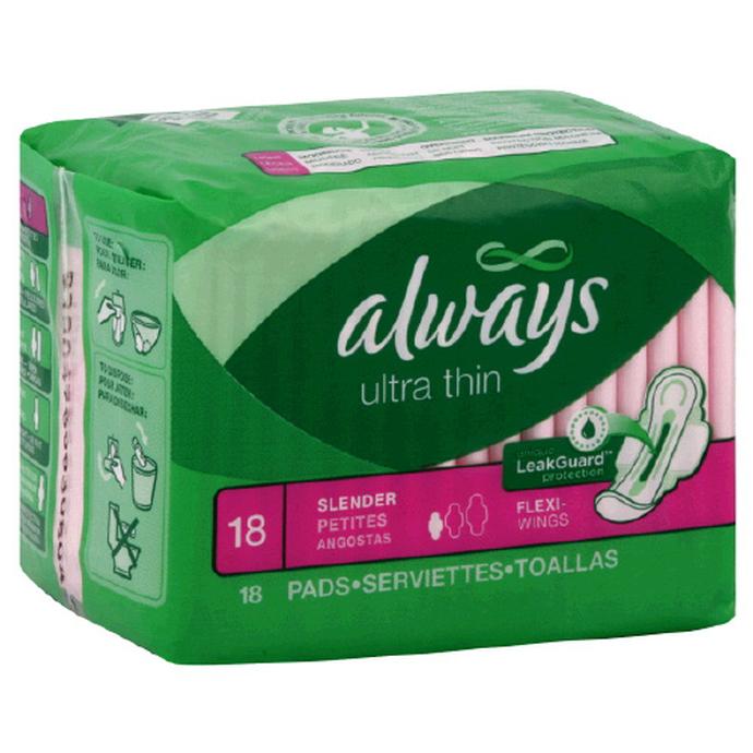 Always Ultra Thin Regular Pads 18 Packs